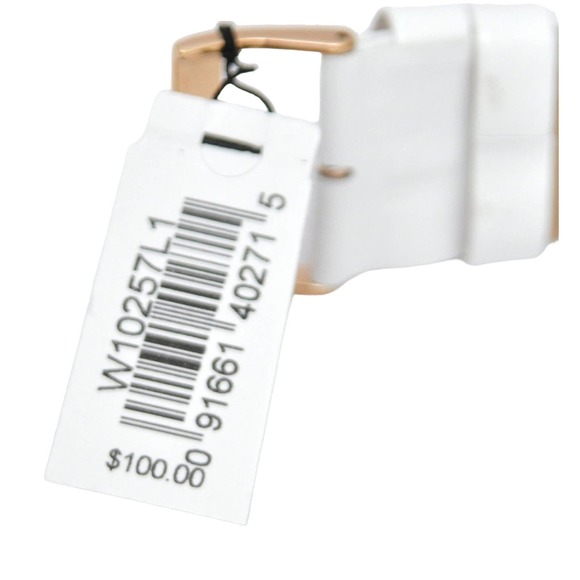 Guess Women\'s Crystals Rectangular Analog Watch White Leather Band W10257L1 Nwt